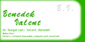 benedek valent business card